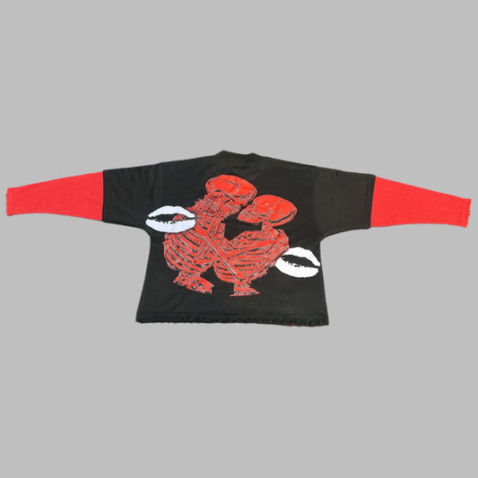 "TWO RED BONES" DOUBLE LAYERED CROP TEE